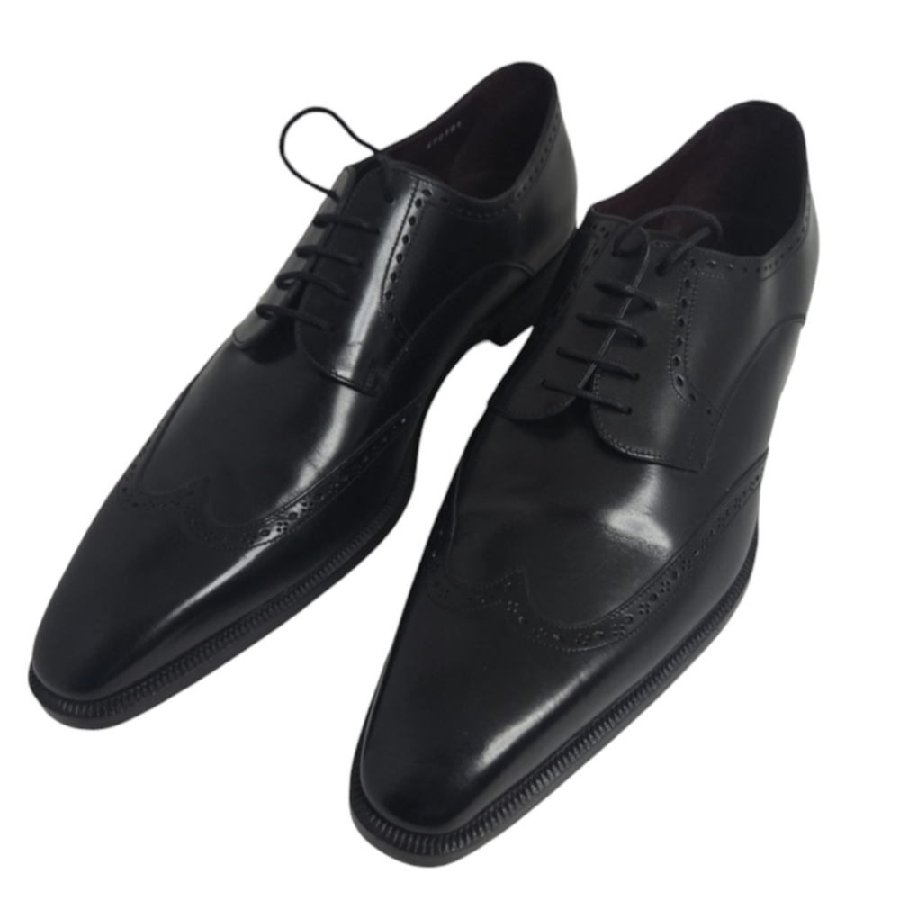 Fratelli Borgioli Men's Wingtip Leather Brogues Black 81014  Size 12